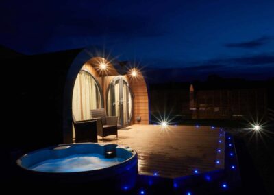 Camlad Valley Luxury Pods - Corndon at night