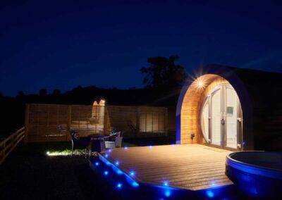 Camlad Valley Luxury Pods - Ridgeway at night