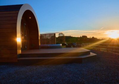 Camlad Valley Luxury Pods - Ridgeway at sunset